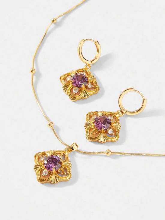 MOTF Jewelry - 💜 Vintage-Inspired Amethyst Crystal Pendant Necklace